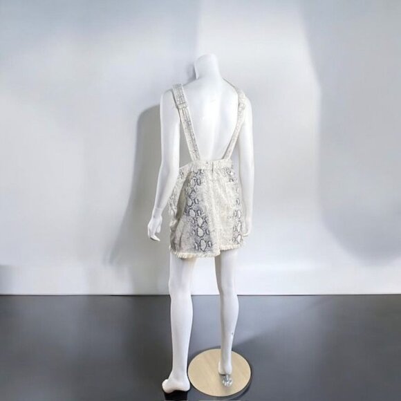 Pol Snakeskin Overall Skirt Beige Size Medium - Picture 12 of 16